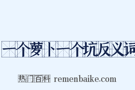 一个萝卜一个坑反义词是什么意思的图片